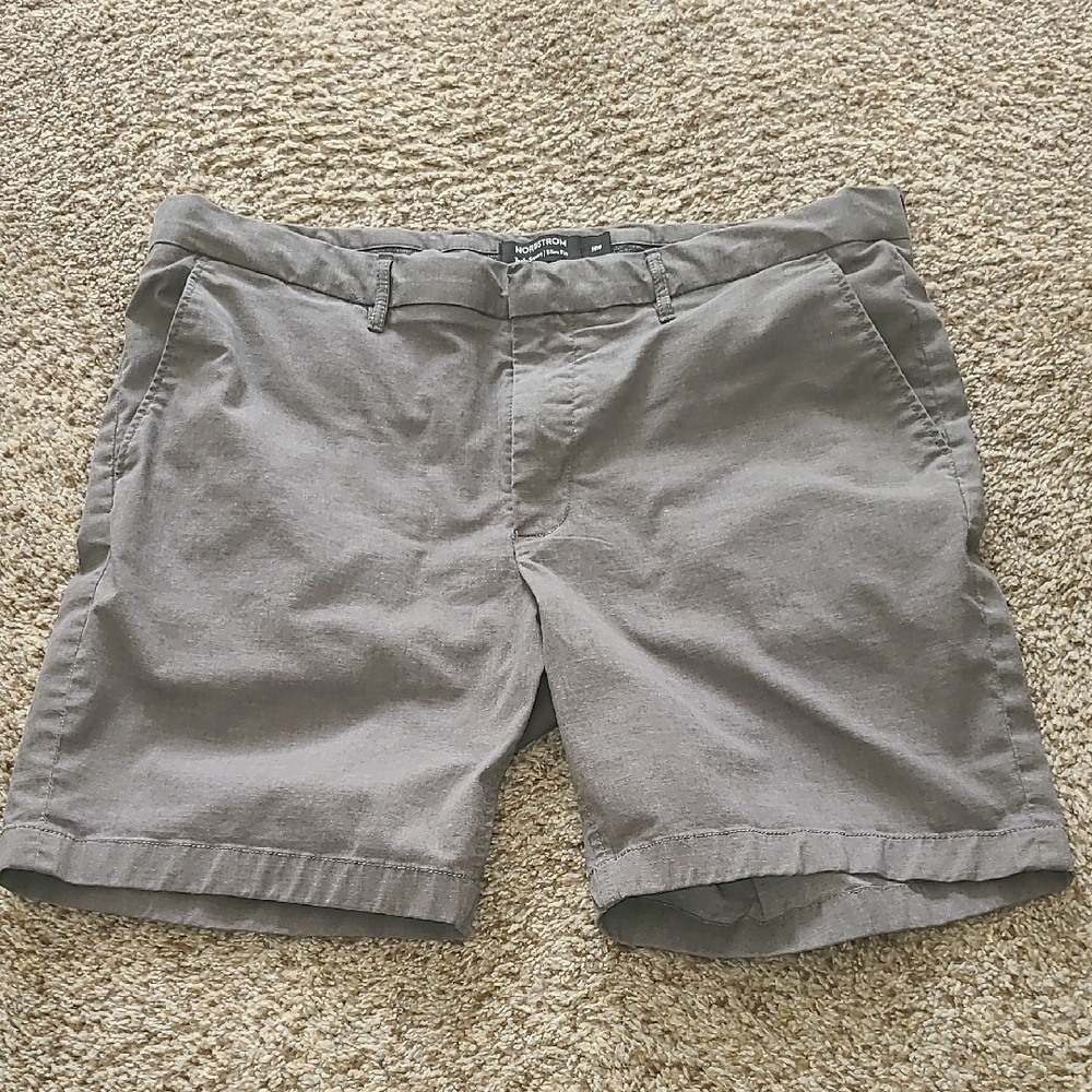 Nordstrom Gray Flat Front Shorts Casual Style